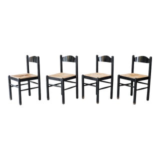 1970s Vintage Hank Loewenstein Rush Dining Chairs - Set of 4 For Sale