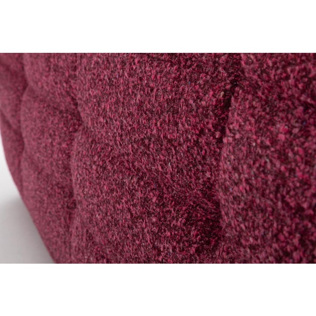 Togo Three-Seater Sofa in Burgundy Bouclet by Michel Ducaroy for Ligne Roset For Sale - Image 9 of 18