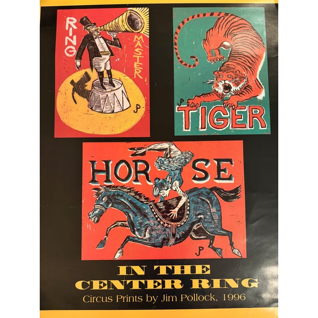 1990s Jim Pollock - In the Center Ring: Circus Prints, 1996, Offset Lithograph Exhibition Poster on Paper For Sale - Image 5 of 6