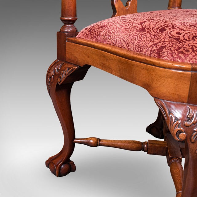 Antique Corner Armchair, English, Dressing Seat, Georgian Revival, Edwardian For Sale - Image 12 of 12