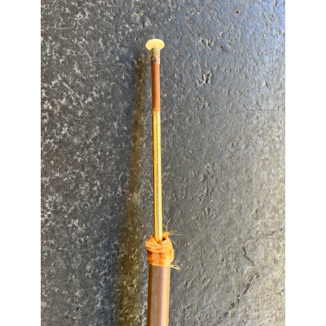 Mid 20th Century Tension Pole Floor Lamp With Wicker Shades For Sale - Image 10 of 12