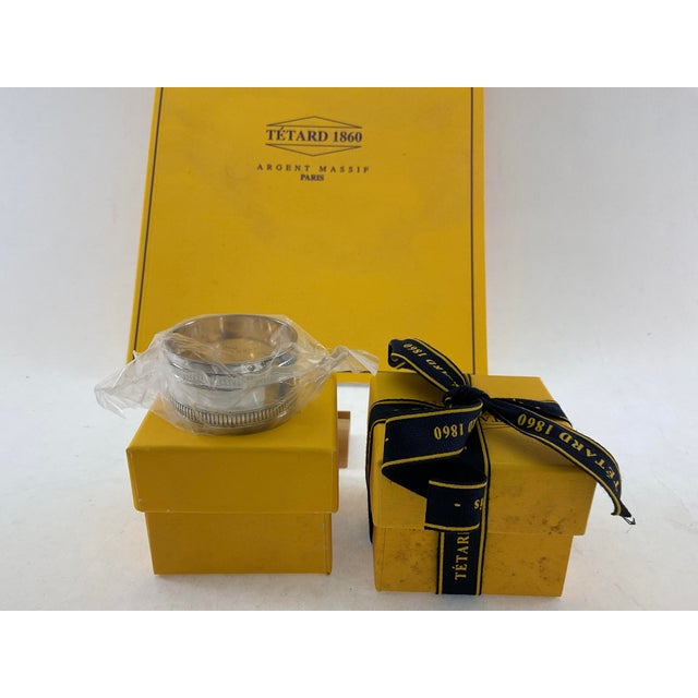 Mid-Century Modern 1990s Set of 3 Refined Sterling Silver Round Napkin Rings, Gadroon. For Sale - Image 3 of 16