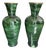 Pair of Massive 38" Hand-Glazed Emerald Green Moroccan Terracotta Vases For Sale