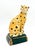 Ceramic Vintage Staffordshire Style Crackle Glazed Ceramic Cheetah on Green Pillow – Hollywood Regency / Safari Chic For Sale - Image 7 of 9