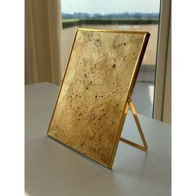 Gold Oxide Wallpaper Sample – Handcrafted Luxury Metallic Surface for High-End Interiors & Statement Walls For Sale - Image 4 of 12