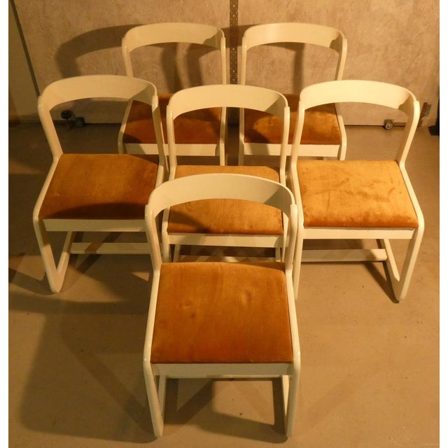 Velvet and Wood Chairs by Mario Sabot, Italy, 1970s, Set of 6 For Sale - Image 10 of 18