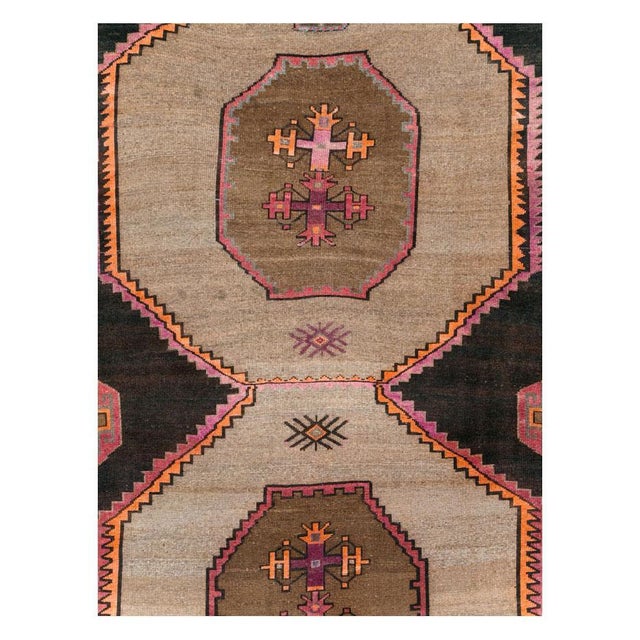 A vintage Turkish Anatolian room size carpet handmade during the mid-20th century. Measures: 10' 2" x 12' 0".