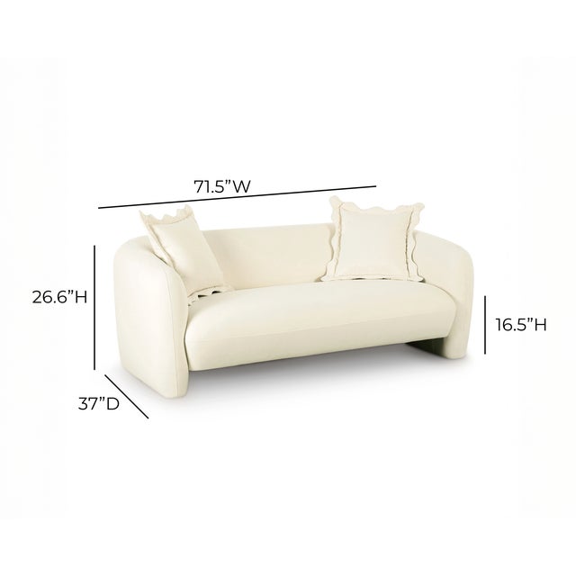 2020s Lou Cream Performance Velvet Loveseat For Sale - Image 5 of 5