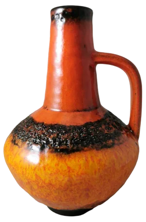 German Fat Lava Colored and Glazed Ceramic Pitcher, 1968