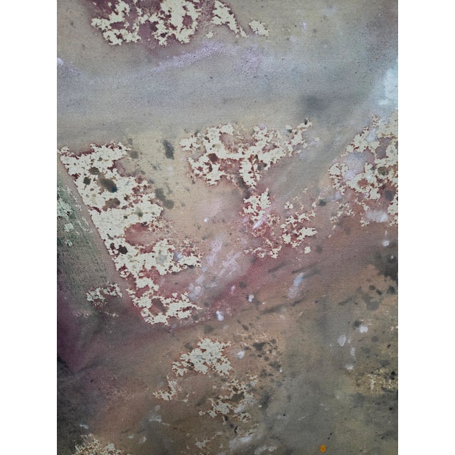 Very Large 6 Ft Framed Abstract Mixed Media Painting on Canvas, Signed 1978 For Sale - Image 14 of 18