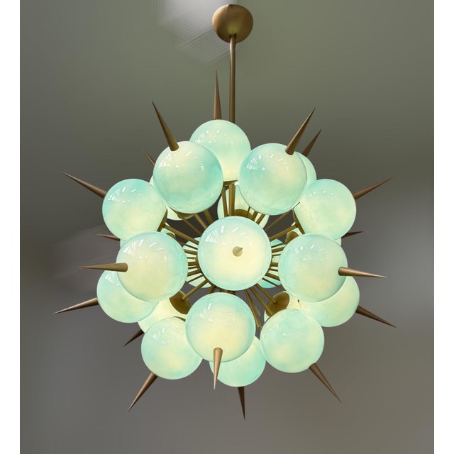 21st Century Tiffany Blue Murano Pinocchio Chandelier by Fabio LTD For Sale - Image 6 of 7