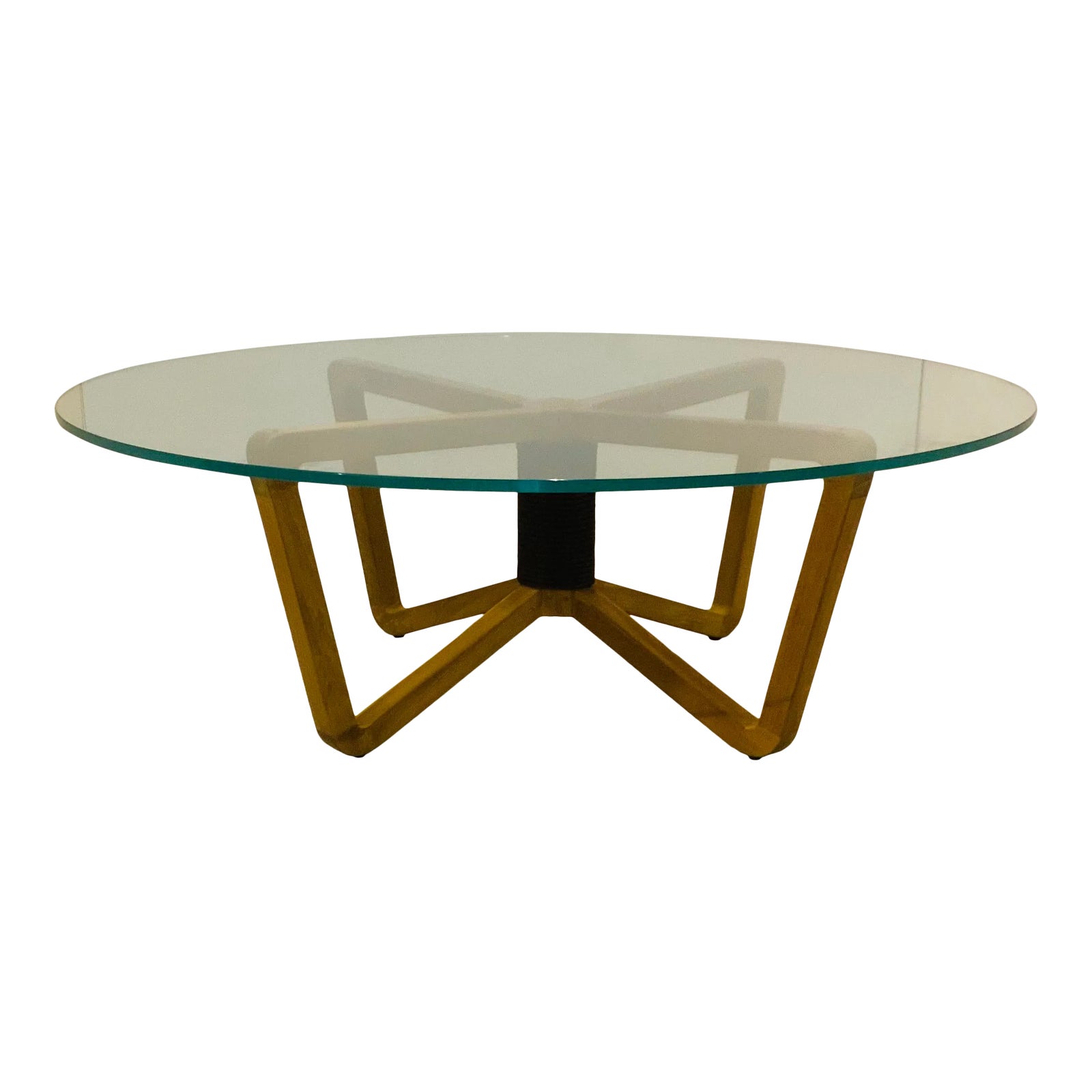 Baker McGuire Organic Modern Eitean Teak Outdoor Cocktail Table | Chairish