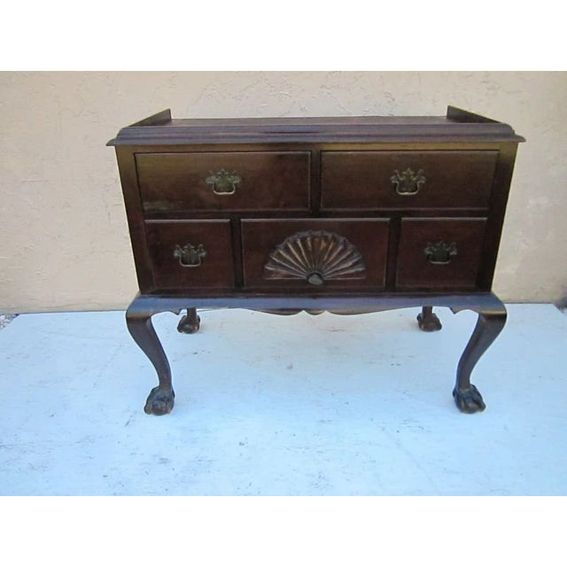 1960s Wood Credenza Buffet Server French Sideboard Bar Console Chippendale Ethan Allen For Sale In Naples, FL - Image 6 of 9