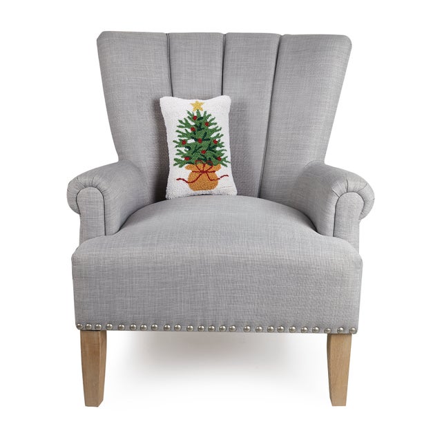 A festive way to spruce up your home for the holidays and winter season! 100% wool hooked throw pillow / accent pillow....