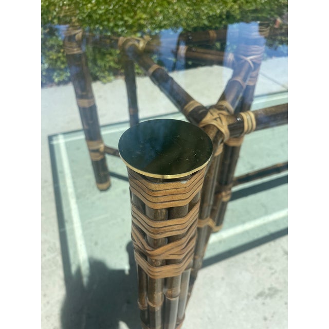 McGuire Bamboo Dining Table, Seats 8-10, Base Only For Sale - Image 9 of 16