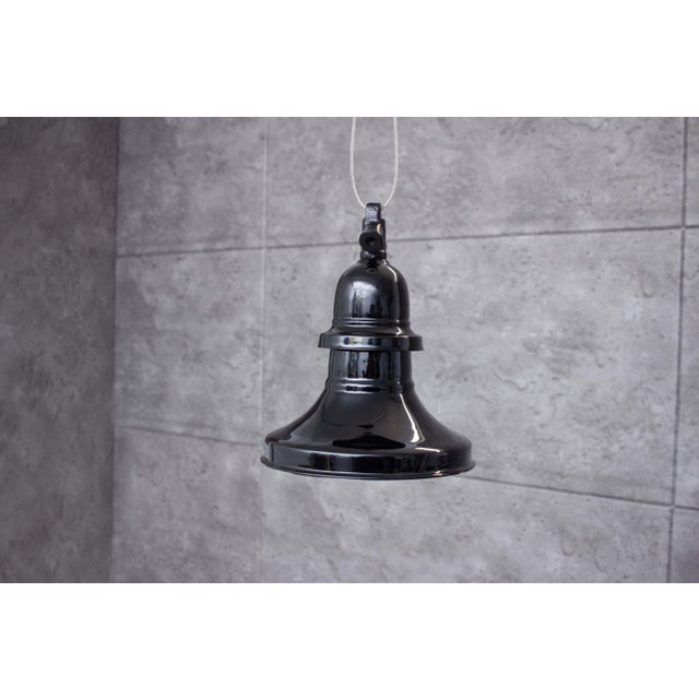 Industrial Industrial Enamel Ceiling Lamp in Black, 2000s For Sale - Image 3 of 7