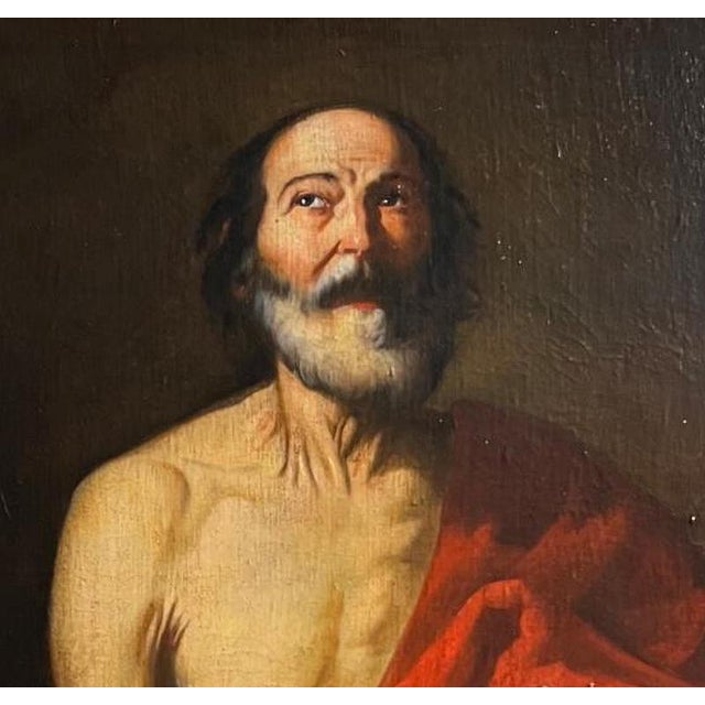Follower of José de Ribera, Saint Jerome, Late 17th Century, Oil Painting on Canvas, Framed For Sale - Image 5 of 7
