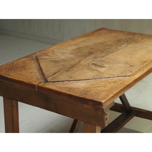 Brown Vintage Italian Wooden Worktable For Sale - Image 8 of 16