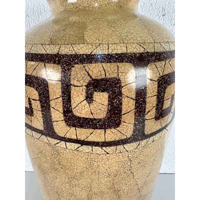 Mediterranean Maitland-Smith Brown Beige Ceramic Crackled Eggshell Vase For Sale - Image 3 of 7