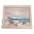 Vintage Coastal Seascape Pink Sunset Breaking Waves Original Oil on Canvas Painting Signed and Framed For Sale
