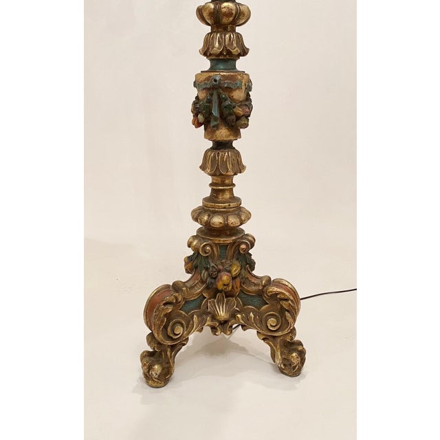 Pair Antique Floor Lamps Early 20th C. Venetian Style Renaissance Revival 73"h For Sale - Image 17 of 18