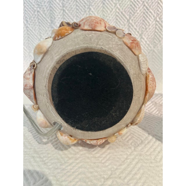 Vintage Shell Encrusted Boho Chic Grotto Petite Lamp With Shade For Sale - Image 11 of 11