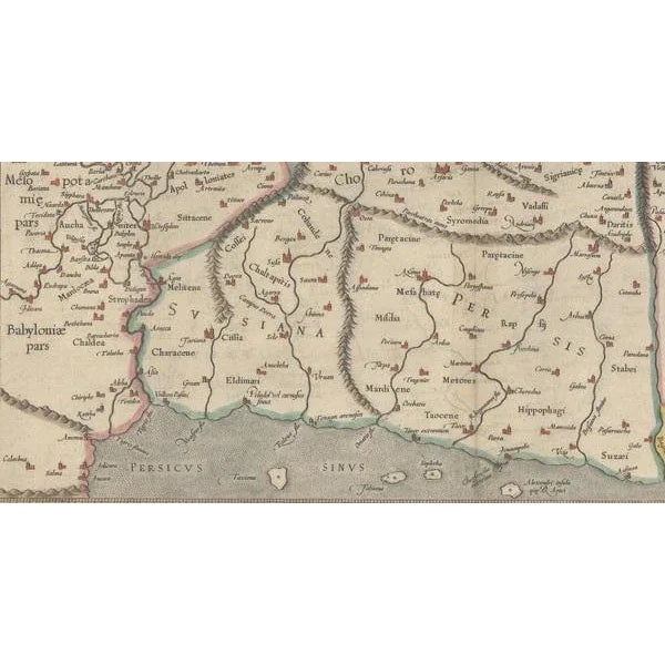 Ancient Middle Eastern Ptolemaic Map of Middle East and Iraq by Ptolemy and Mercator, 1618 For Sale - Image 4 of 7