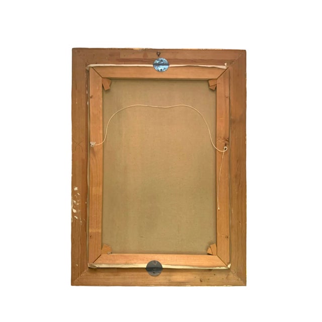 Wood Late 20th Century Painting Heidelberg Castle in Germany Large Oil on Canvas Original Vintage Art For Sale - Image 7 of 7