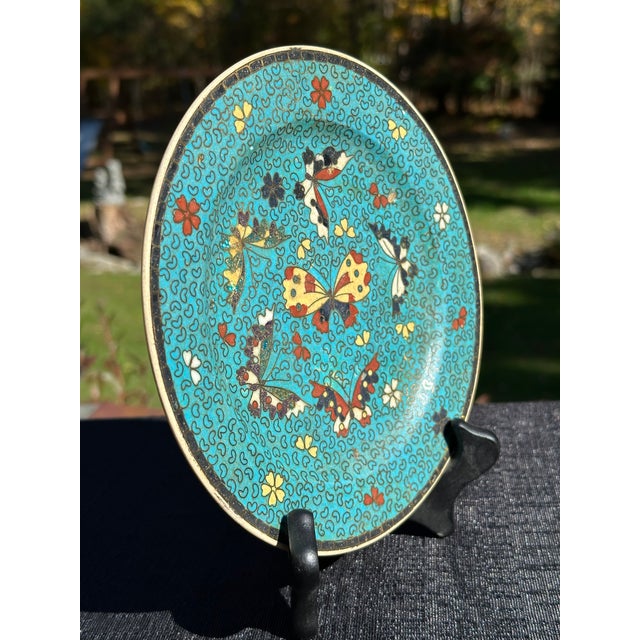 Antique Japanese Kinkozan Totai Shippo Cloisonné Plate, Kyoto For Sale - Image 9 of 15