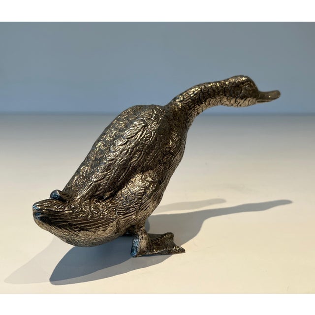 1970 Duck in Silver Bronze For Sale - Image 6 of 12