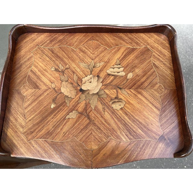 1950s 1950s Pair of French Louis XV Style Rosewood Side Tables Nightstands For Sale - Image 5 of 8