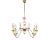 Vintage Ceramic & Gilt Brass Chandelier For Sale