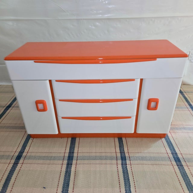 Custom Painted Mid Century Modern Heywood Wakefield M593 "Encore"Buffet/Kitchen Sideboard For Sale - Image 10 of 13