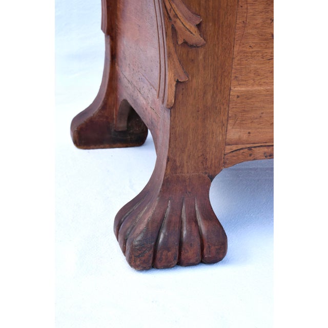 Antique White Oak Storage Bench, Hand-Carved, 19th C., Usa For Sale - Image 12 of 16