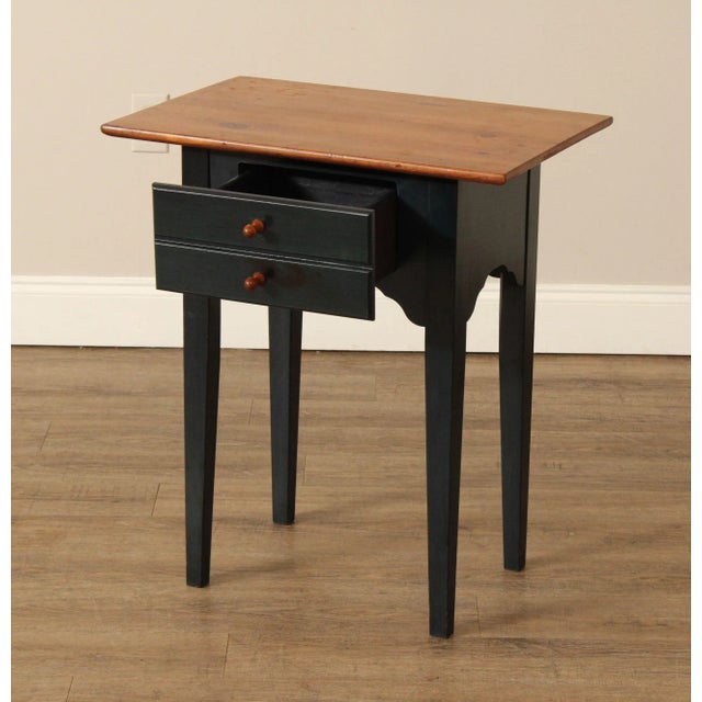 Farmhouse Shaker Style Painted Pine One-Drawer End Table For Sale - Image 3 of 12