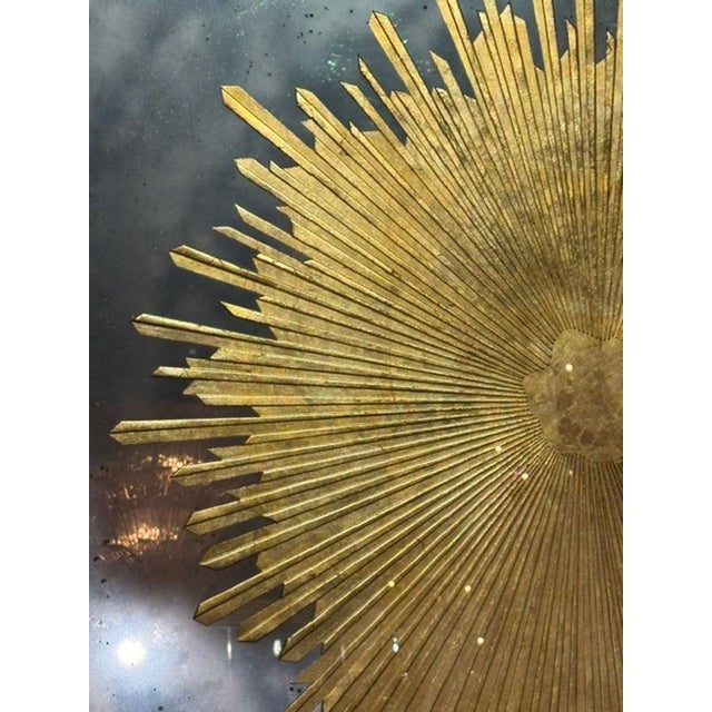2000 - 2009 Jansen Design Eglomise’ Sunburst Mirror For Sale - Image 5 of 6