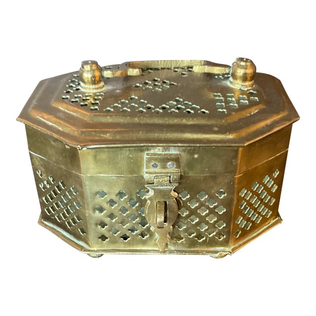 Antique Brass Large Cricket Box For Sale