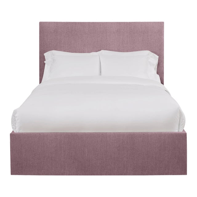 Hadley California King Bedframe, Plum Linen For Sale