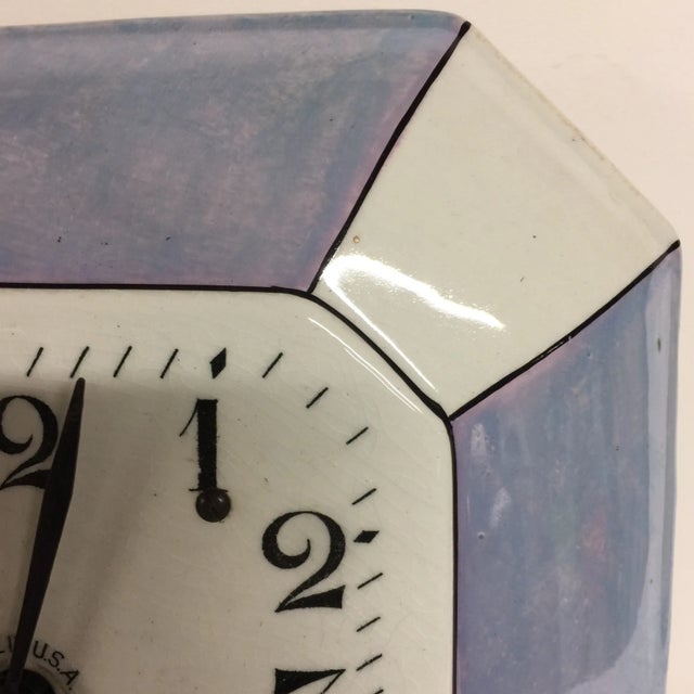 Vintage Delft Eight Day Clock Newark Clock Co. For Sale - Image 4 of 5