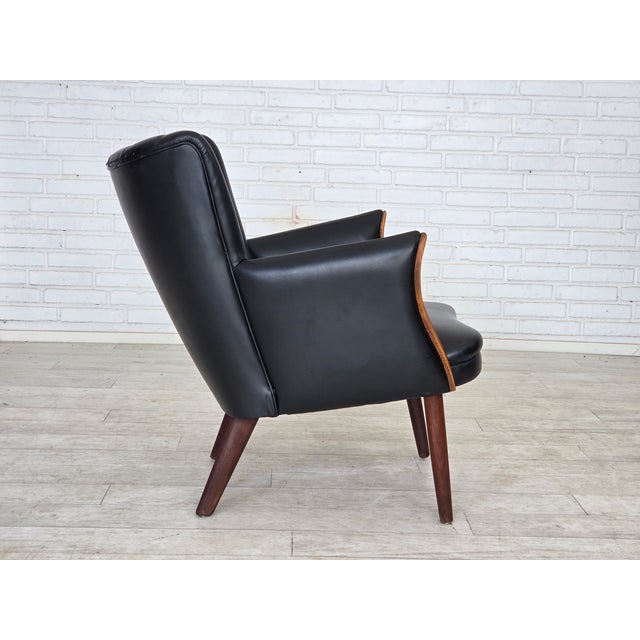 Danish Teddy Armchair in Artificial Leather and Teak by Svend Skipper, 1970s For Sale - Image 9 of 18