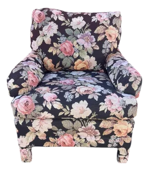 Vintage 1980s Floral Mason Art Club Chair