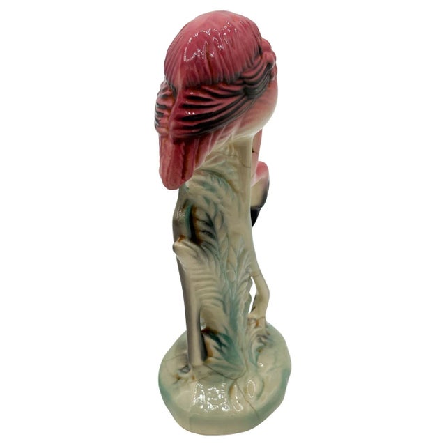 Mid-Century Modern Mid-Century California Pottery Ceramic Searching Pink Flamingo Figurine For Sale - Image 3 of 7