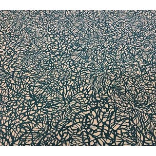 Chris Barrett Outdoor Monterey Abstract Teal Print Fabric For Sale