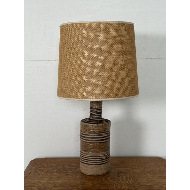 Brown Danish Bottle-Shaped Stoneware Table Lamp by Tue Poulsen, 1960s For Sale - Image 8 of 8