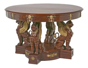 Circa 19th Century Large Baltic Neoclassical Giltwood Center Table