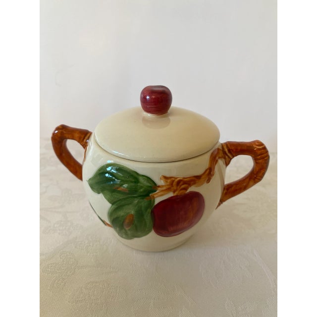 Late 20th Century Late 20th Century Franciscan Apple Pattern Sugar Bowl With Lid and Creamer Excellent Condition For Sale - Image 5 of 11