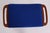 Blue Teak Stool with Blue Wool Cover, 1950s For Sale - Image 8 of 10