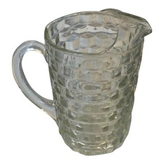 1950s Waterford Pitcher & 8 Silver Rimmed Glasses For Sale