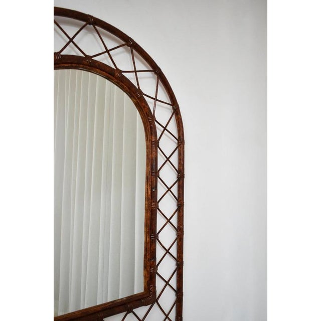 Arched Rattan Mirror, 1970s For Sale - Image 4 of 6