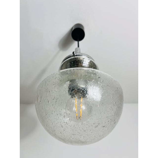 Transparent Glass Pendant Lamp by Doria, 1960s, Germany For Sale - Image 8 of 9